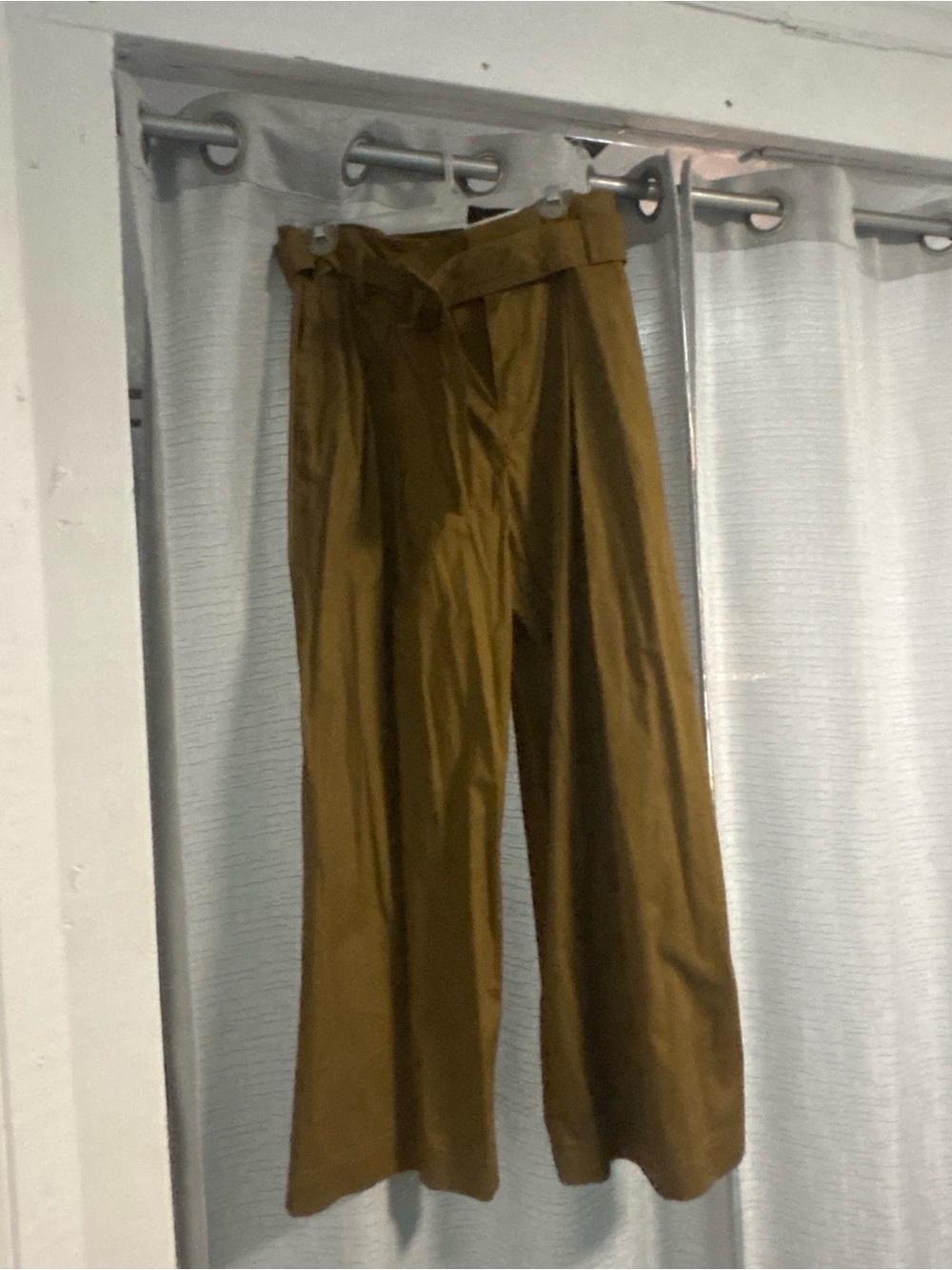 Bronzy wide leg trousers with tie waist #wideleg #trousers with pockets